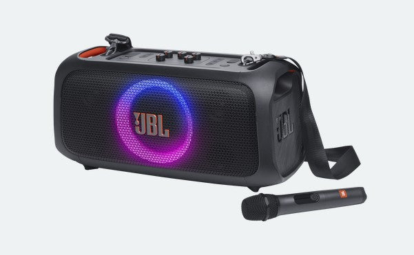 JBL PartyBox On-The-Go Essential Bluetooth Party Speaker With Wireless Microphone (JBLPBOTGESAM)